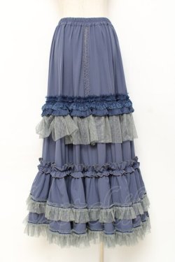 画像2: Hoshibako Works / 七色ワルツ チュールフリルアンダースカート(ロング)  ブルー Y-25-11-09-119-LO-SK-SZ-ZY