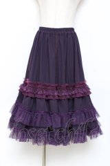 Hoshibako Works / 七色のワルツチュールフリルアンダースカート  パープル Y-25-11-09-120-LO-SK-SZ-ZY