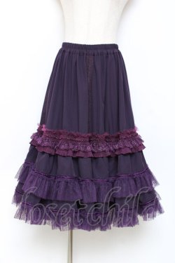 画像1: Hoshibako Works / 七色のワルツチュールフリルアンダースカート  パープル Y-25-11-09-120-LO-SK-SZ-ZY