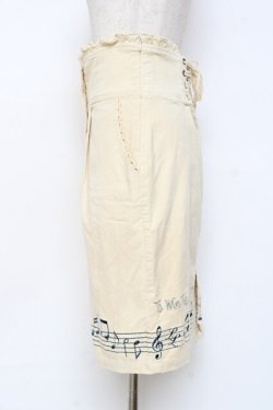 画像2: LIZ LISA / 音符刺繍コーデュロイスカート 0 ベージュ Y-25-11-09-135-LO-SK-SZ-ZY