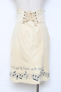 画像3: LIZ LISA / 音符刺繍コーデュロイスカート 0 ベージュ Y-25-11-09-135-LO-SK-SZ-ZY