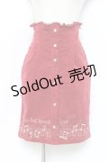 LIZ LISA / 音符刺繍コーデュロイスカート 0 赤 Y-25-11-09-136-LO-SK-SZ-ZY