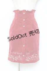 LIZ LISA / 音符刺繍コーデュロイスカート 0 赤 Y-25-11-09-136-LO-SK-SZ-ZY