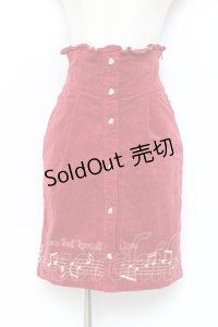 LIZ LISA / 音符刺繍コーデュロイスカート 0 赤 Y-25-11-09-136-LO-SK-SZ-ZY