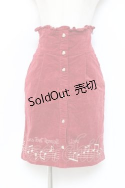 画像1: LIZ LISA / 音符刺繍コーデュロイスカート 0 赤 Y-25-11-09-136-LO-SK-SZ-ZY