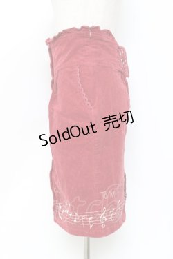 画像2: LIZ LISA / 音符刺繍コーデュロイスカート 0 赤 Y-25-11-09-136-LO-SK-SZ-ZY