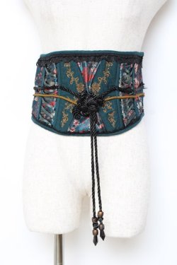 画像1: Ozz oneste / ジャガードコルセット  グリーン Y-25-11-09-142-OO-TO-SZ-ZY