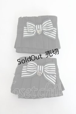 画像1: Angelic Pretty / ストライプリボンカフス  黒 Y-25-11-09-022-AP-ZA-SZ-ZY