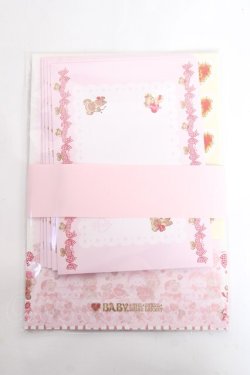 画像1: BABY,THE STARS SHINE BRIGHT / くみゃちゃんたちのレターセット  ピンク Y-25-11-09-023-BA-ZA-SZ-ZY