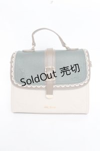 axes femme / スカラ配色薔薇エンボスバッグ  Dグリーン Y-25-11-09-034-AX-BG-SZ-ZY