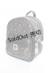axes femme / 薔薇モチーフプリントリュック  黒 Y-25-11-15-044-AX-BG-SZ-ZY