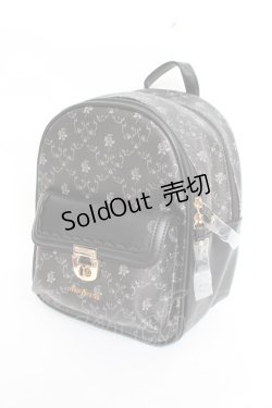 画像1: axes femme / 薔薇モチーフプリントリュック  黒 Y-25-11-15-044-AX-BG-SZ-ZY