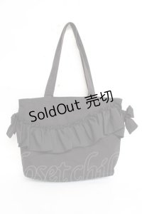 axes femme / A4フリルトートバッグ  黒 Y-25-11-15-045-AX-BG-SZ-ZY