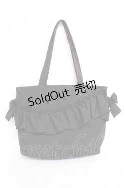 画像1: axes femme / A4フリルトートバッグ  黒 Y-25-11-15-045-AX-BG-SZ-ZY