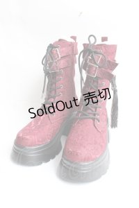 axes femme POETIQUE / チャイナ釦タンクソールブーツ L ワイン Y-25-11-15-049-AX-SH-SZ-ZY