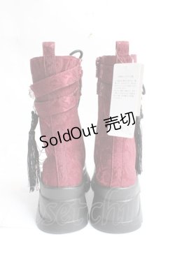 画像3: axes femme POETIQUE / チャイナ釦タンクソールブーツ L ワイン Y-25-11-15-049-AX-SH-SZ-ZY