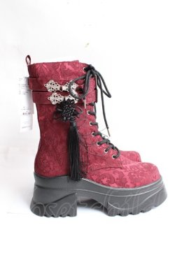 画像4: axes femme POETIQUE / チャイナ釦タンクソールブーツ L ワイン Y-25-11-15-049-AX-SH-SZ-ZY