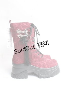 画像4: axes femme POETIQUE / チャイナ釦タンクソールブーツ L ワイン Y-25-11-15-049-AX-SH-SZ-ZY