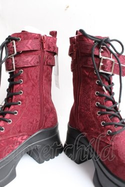 画像5: axes femme POETIQUE / チャイナ釦タンクソールブーツ L ワイン Y-25-11-15-049-AX-SH-SZ-ZY