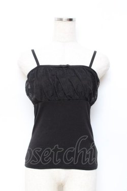 画像1: an another angelus / レース切替キャミ  黒 Y-25-11-15-052-CA-TO-SZ-ZY