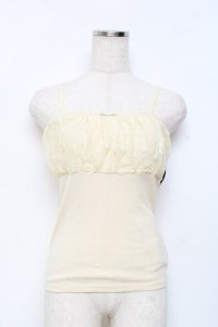 an another angelus / レース切替キャミ  生成り Y-25-11-15-053-CA-TO-SZ-ZY