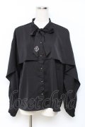 axes femme / ケープ風ボウタイブラウス  黒 Y-25-11-15-055-AX-BL-SZ-ZY