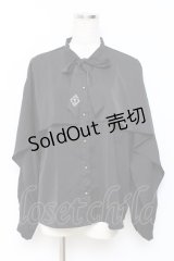 axes femme / ケープ風ボウタイブラウス  黒 Y-25-11-15-055-AX-BL-SZ-ZY