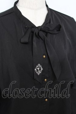 画像3: axes femme / ケープ風ボウタイブラウス  黒 Y-25-11-15-055-AX-BL-SZ-ZY