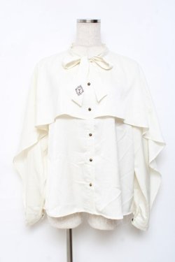 画像1: axes femme / ケープ風ボウタイブラウス  生成り Y-25-11-15-056-AX-BL-SZ-ZY