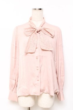 画像1: an another angelus / レースボウタイブラウス  ピンク Y-25-11-15-058-CA-BL-SZ-ZY