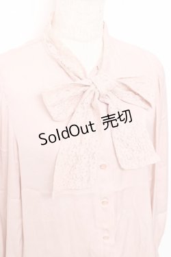 画像3: an another angelus / レースボウタイブラウス  ピンク Y-25-11-15-058-CA-BL-SZ-ZY