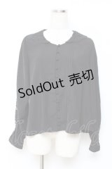 an another angelus / レース襟ピンタックブラウス  黒 Y-25-11-15-061-CA-BL-SZ-ZY
