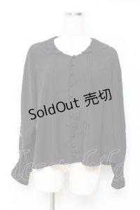 an another angelus / レース襟ピンタックブラウス  黒 Y-25-11-15-061-CA-BL-SZ-ZY