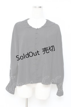 画像1: an another angelus / レース襟ピンタックブラウス  黒 Y-25-11-15-061-CA-BL-SZ-ZY