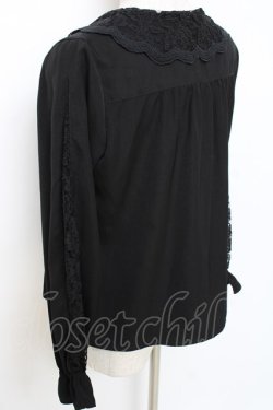 画像3: an another angelus / レース襟ピンタックブラウス  黒 Y-25-11-15-061-CA-BL-SZ-ZY