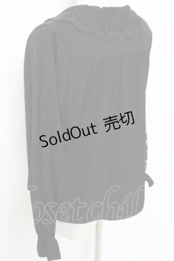 画像3: an another angelus / レース襟ピンタックブラウス  黒 Y-25-11-15-061-CA-BL-SZ-ZY