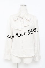 an another angelus / ローズカットワークボウタイブラウス  生成り Y-25-11-15-062-CA-BL-SZ-ZY