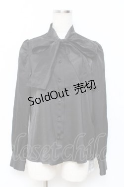 画像1: evelyn / オーガンジーボウタイブラウス  黒 Y-25-11-15-063-LO-BL-SZ-ZY