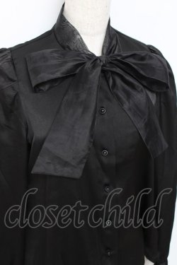 画像3: evelyn / オーガンジーボウタイブラウス  黒 Y-25-11-15-063-LO-BL-SZ-ZY