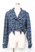 axes femme kawaii / タータンチェックジャケット  ブルー Y-25-11-15-065-AX-JA-AS-ZY