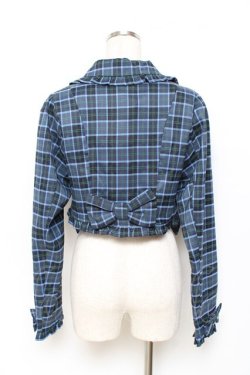 画像2: axes femme kawaii / タータンチェックジャケット  ブルー Y-25-11-15-065-AX-JA-AS-ZY