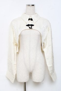 画像1: axes femme / チャイナ釦付ボレロ風ブラウス  生成り Y-25-11-15-067-AX-TO-SZ-ZY