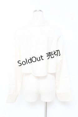 画像2: axes femme / チャイナ釦付ボレロ風ブラウス  生成り Y-25-11-15-067-AX-TO-SZ-ZI