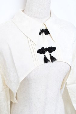 画像3: axes femme / チャイナ釦付ボレロ風ブラウス  生成り Y-25-11-15-067-AX-TO-SZ-ZY