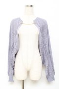axes femme POETIQUE / チェーン付ニットボレロ  ブルー Y-25-11-15-068-AX-TO-SZ-ZY