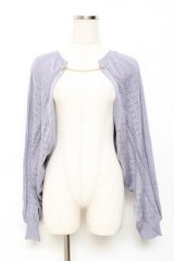 axes femme POETIQUE / チェーン付ニットボレロ  ブルー Y-25-11-15-068-AX-TO-SZ-ZY