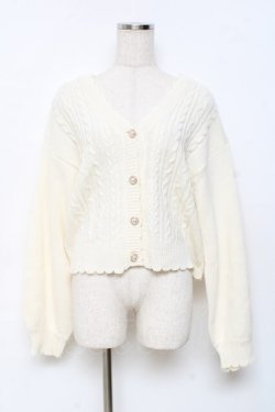 画像1: axes femme / パールボタンニットカーディガン F 生成り Y-25-11-15-069-AX-TO-SZ-ZY