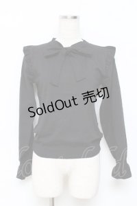 axes femme / ボウタイニットプルオーバー  黒 Y-25-11-15-070-AX-TO-SZ-ZY