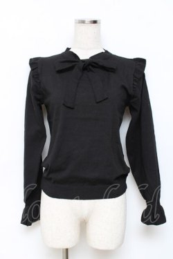 画像1: axes femme / ボウタイニットプルオーバー  黒 Y-25-11-15-070-AX-TO-SZ-ZY