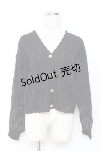 axes femme / パールボタンニットカーディガン  黒 Y-25-11-15-071-AX-TO-SZ-ZY